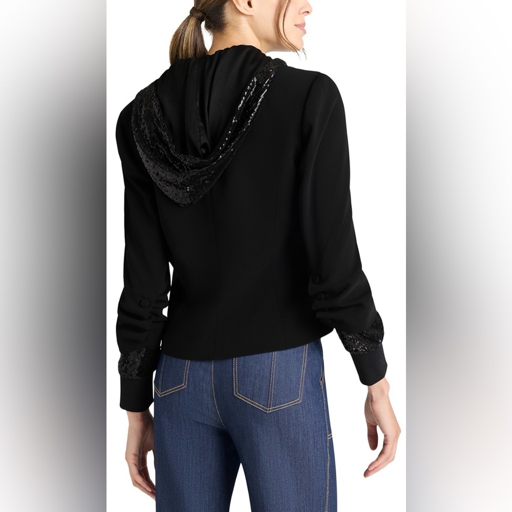Cinq a Sept Sequin Hooded Le Petit Khloe Jacket - Picture 2 of 4